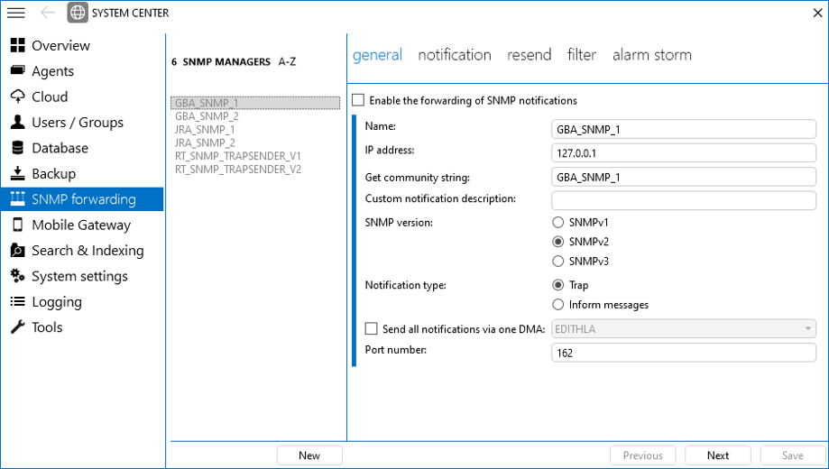 SNMP managers